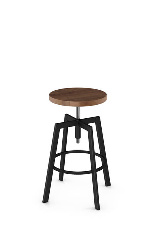 Architect Backless Stool with Wood Seat by Amisco