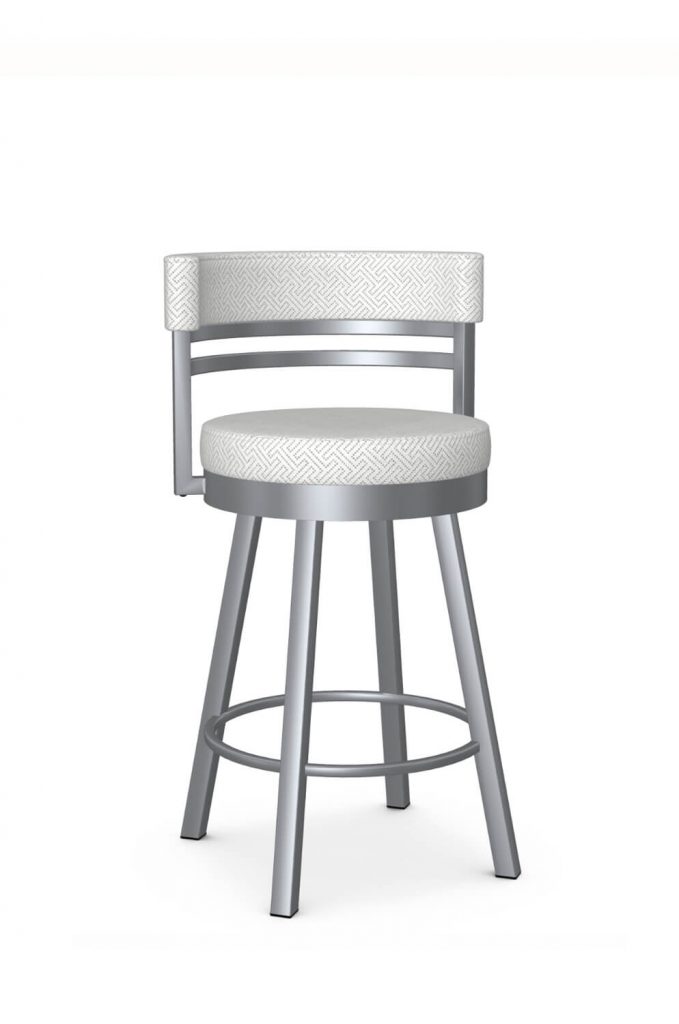 Amisco's Ronny Modern Swivel Bar Stool in Silver