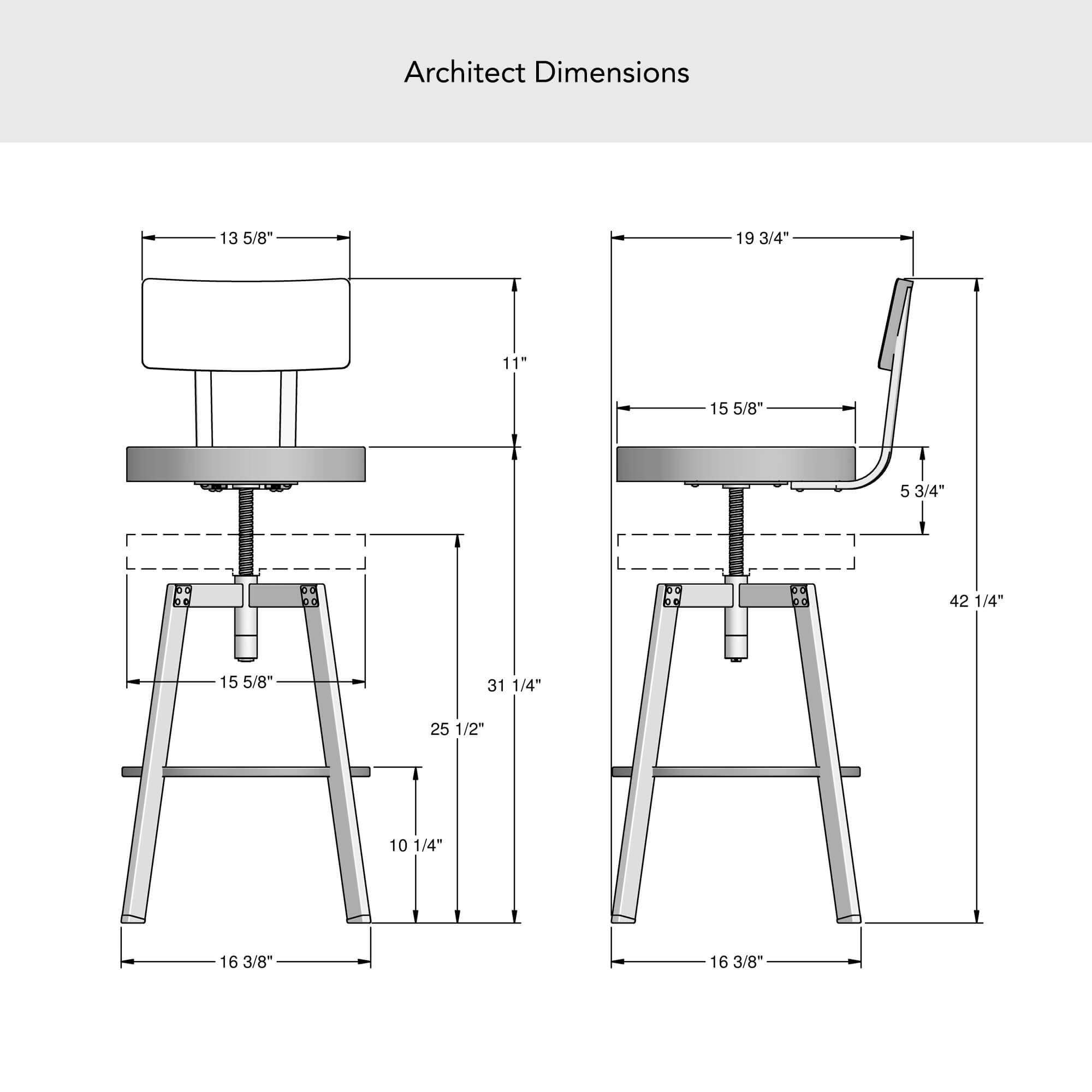 Amisco's Architect Screw Stool #40563