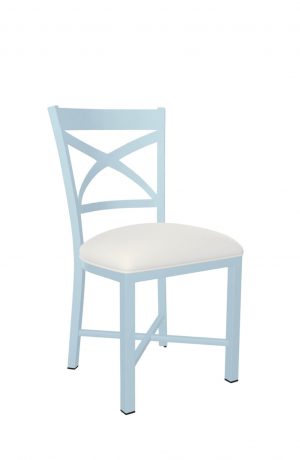 Wesley Allen's Edmonton Blue and White Farmhouse Dining Chair with X Back