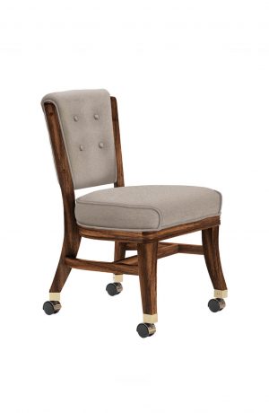 Darafeev's 960 Upholstered Dining Chair with Casters and Button Tufting