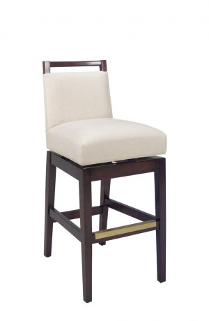 Style Upholstering #6622-SSB Swivel Wood Upholstered Bar Stool with Back