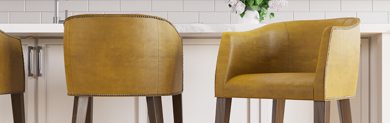 Featuring the Baxter Bar Stools by Leathercraft