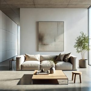 Minimal Brown Living Room Interior