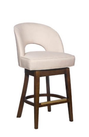 Style Upholstering's #47 SWBS Wood Swivel Bar Stool with Curved Back