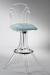 Muniz Tiffany Acrylic Swivel Bar Stool with Seafoam Green Fabric