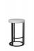 Amisco's Allegro Black Modern Round Backless Bar Stool with Gray Seat Fabric