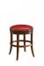 Leathercraft's Lowell 508R Traditional Wood Backless Swivel Bar Stool with Nailhead Trim