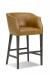 Leathercraft's Baxter Luxury Wood Bar Stool with Nailhead Trim and Curved Back