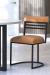 Wesley Allen's Miramar Modern Dining Chair in Black Metal and Saddle Vinyl