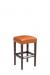 Style Upholstering #696B Upholstered Backless Wood Bar Stool with Chrome Footrest