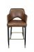 IH Seating Alaric Metal Bar Stool with Brown Vinyl and Arms - Front View