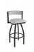 Holland's Artemis Modern Black Swivel Bar Stool with Low Back in Light Gray