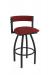 Holland's Artemis Modern Black Swivel Bar Stool with Low Back in Red