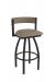 Holland's Artemis Modern Black Swivel Bar Stool with Low Back in Brown - Canter Earth