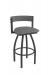 Holland's Artemis Modern Black Swivel Bar Stool with Low Back in Gray - Graph Coal