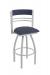 Holland's Hunter Silver Swivel Bar Stool in Blue