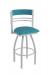 Holland's Hunter Silver Swivel Bar Stool in Blue Green